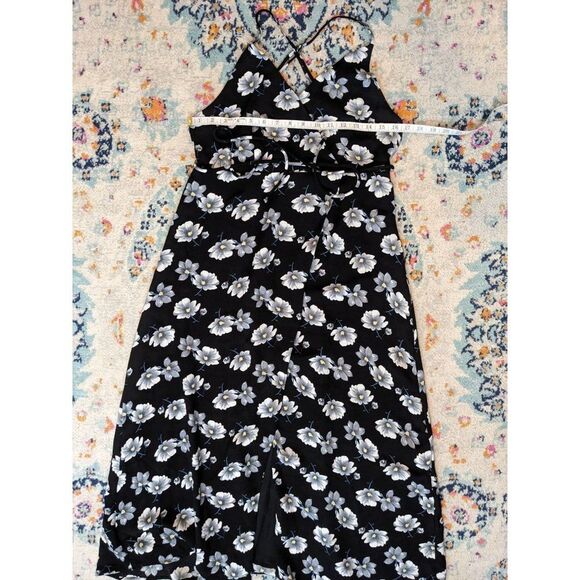 Lucca Couture Black and White Floral Wrap Dress with‎ Cross Back - M - Picture 5 of 9
